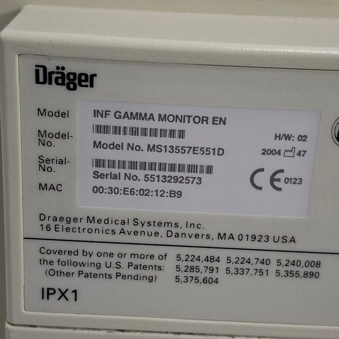 Draeger Medical Infinity Gamma Patient Monitor