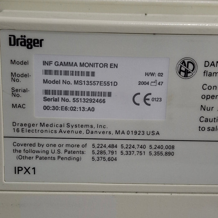 Draeger Medical Infinity Gamma Patient Monitor