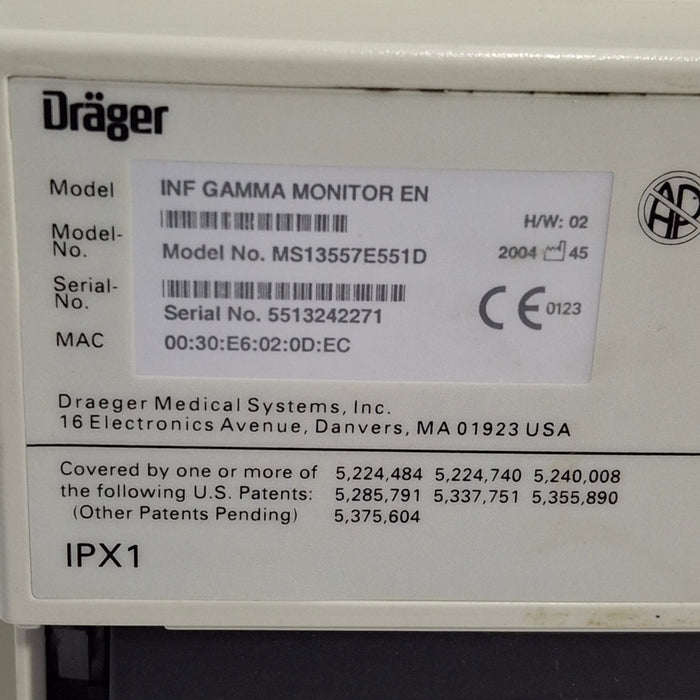 Draeger Medical Infinity Gamma Patient Monitor