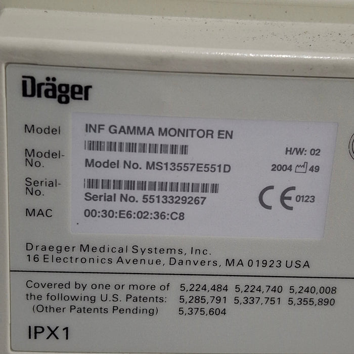 Draeger Medical Infinity Gamma Patient Monitor