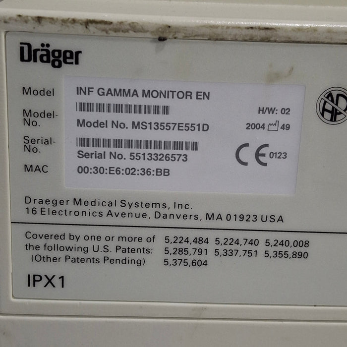 Draeger Medical Infinity Gamma Patient Monitor