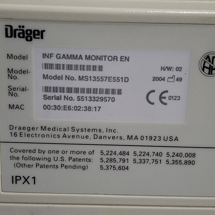 Draeger Medical Infinity Gamma Patient Monitor