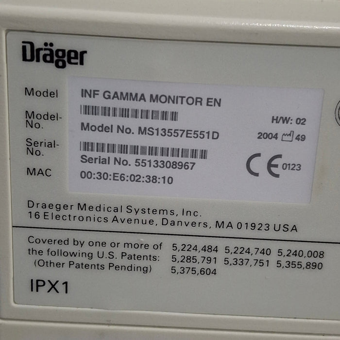 Draeger Medical Infinity Gamma Patient Monitor
