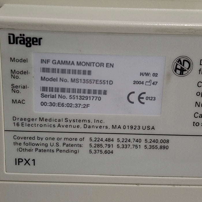Draeger Medical Infinity Gamma Patient Monitor