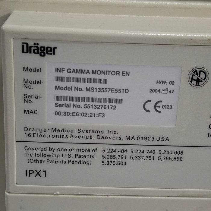 Draeger Medical Infinity Gamma Patient Monitor
