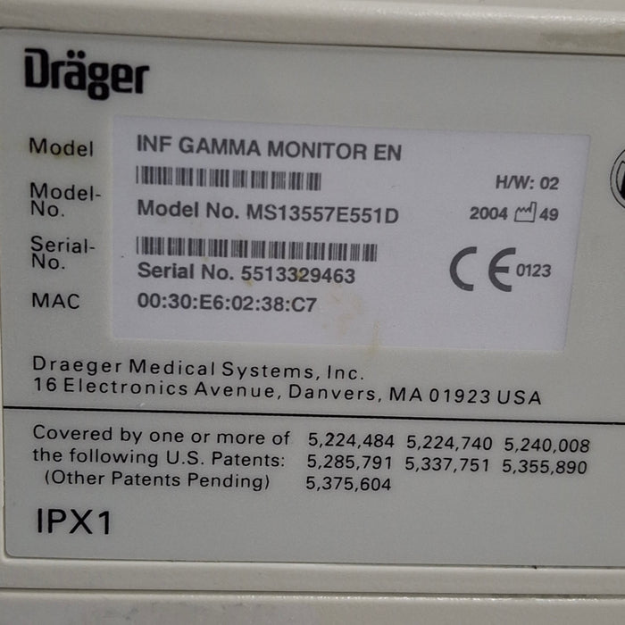 Draeger Medical Infinity Gamma Patient Monitor