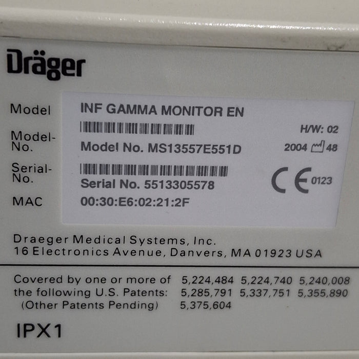 Draeger Medical Infinity Gamma Patient Monitor