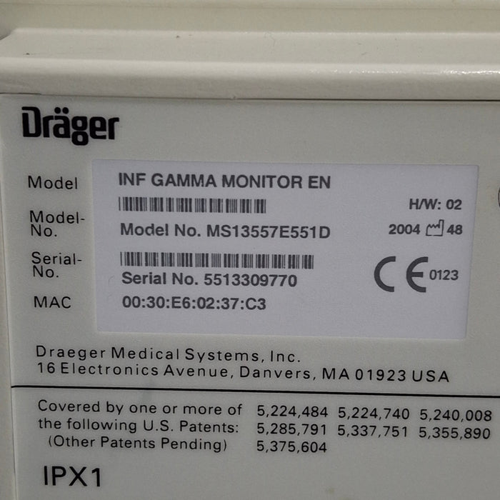 Draeger Medical Infinity Gamma Patient Monitor
