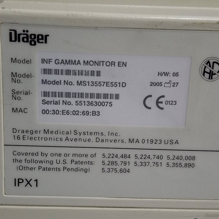Draeger Medical Infinity Gamma Patient Monitor