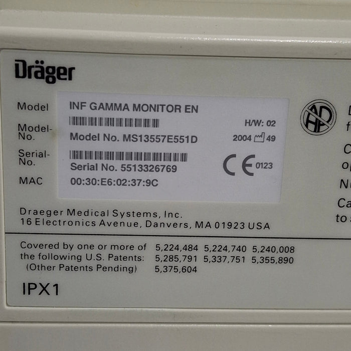 Draeger Medical Infinity Gamma Patient Monitor