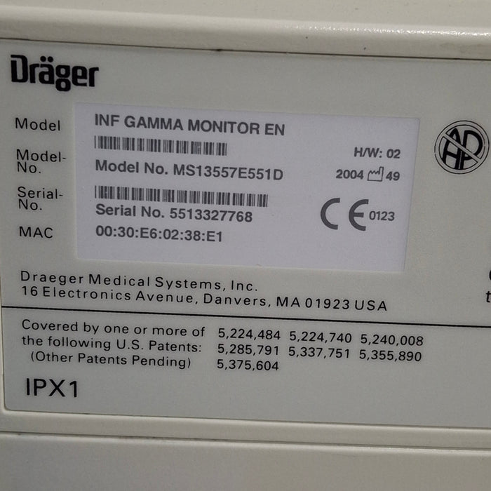 Draeger Medical Infinity Gamma Patient Monitor
