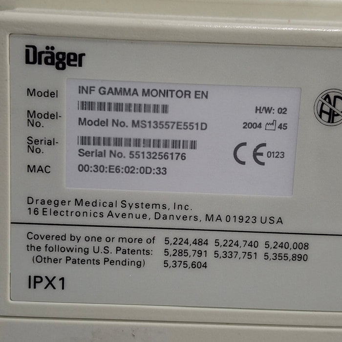 Draeger Medical Infinity Gamma Patient Monitor