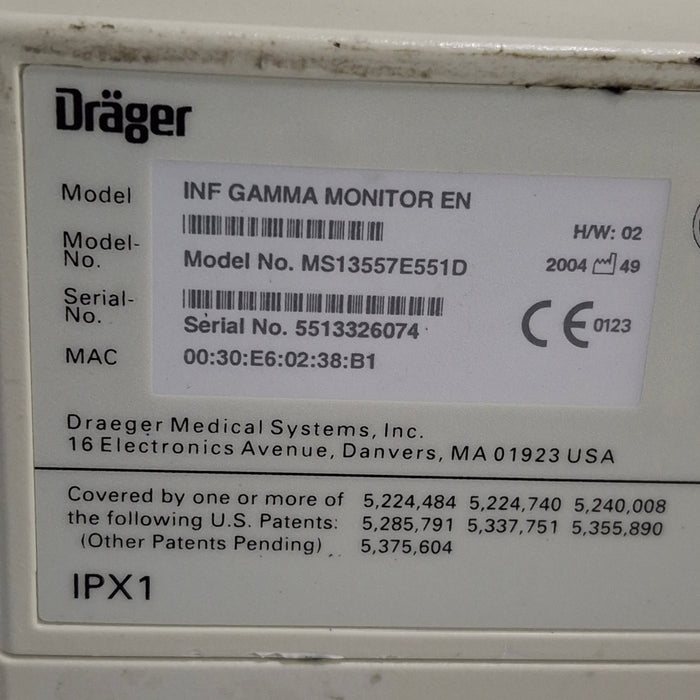 Draeger Medical Infinity Gamma Patient Monitor