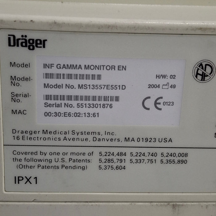 Draeger Medical Infinity Gamma Patient Monitor