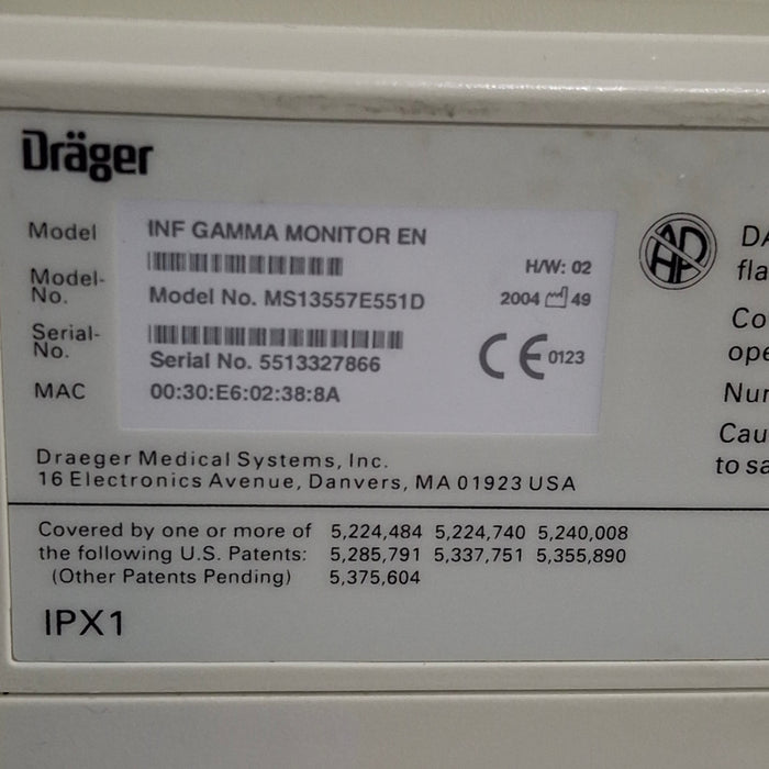 Draeger Medical Infinity Gamma Patient Monitor