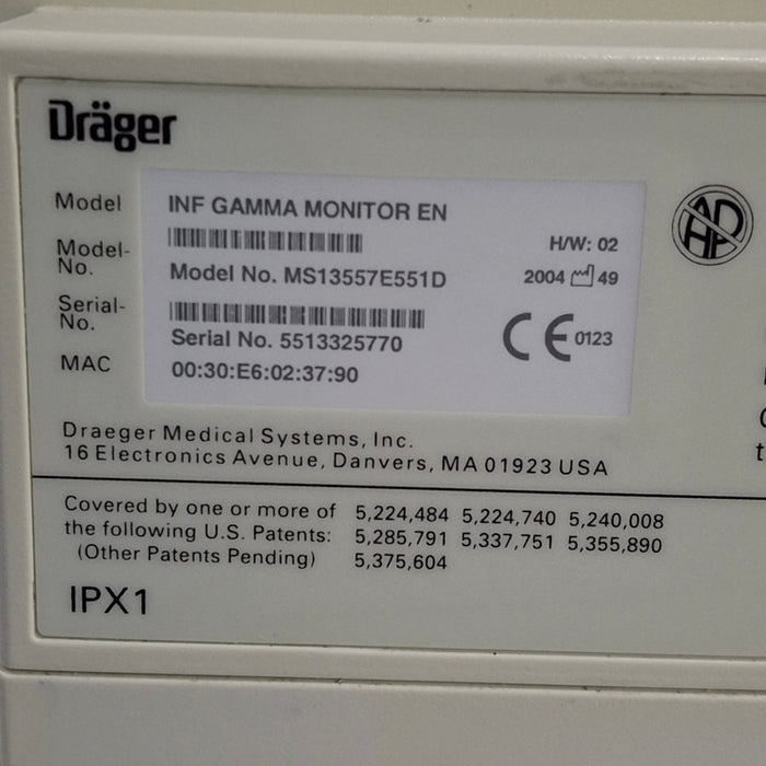 Draeger Medical Infinity Gamma Patient Monitor