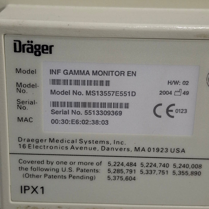 Draeger Medical Infinity Gamma Patient Monitor