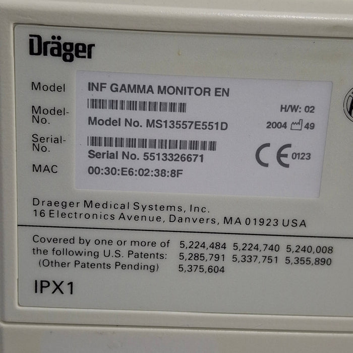 Draeger Medical Infinity Gamma Patient Monitor