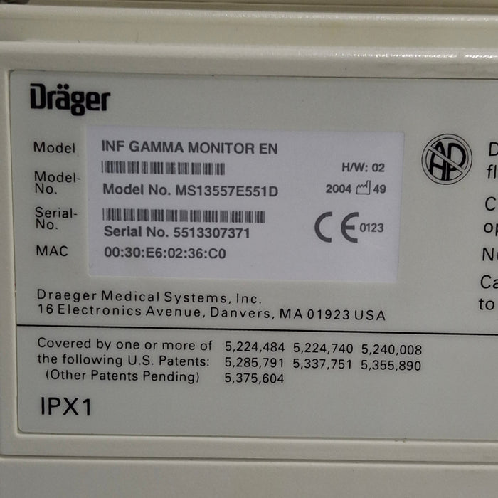 Draeger Medical Infinity Gamma Patient Monitor