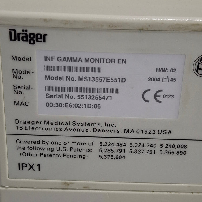 Draeger Medical Infinity Gamma Patient Monitor