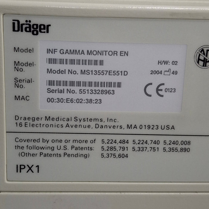 Draeger Medical Infinity Gamma Patient Monitor