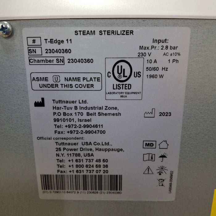 Tuttnauer T-Edge 11 Steam Sterilizer