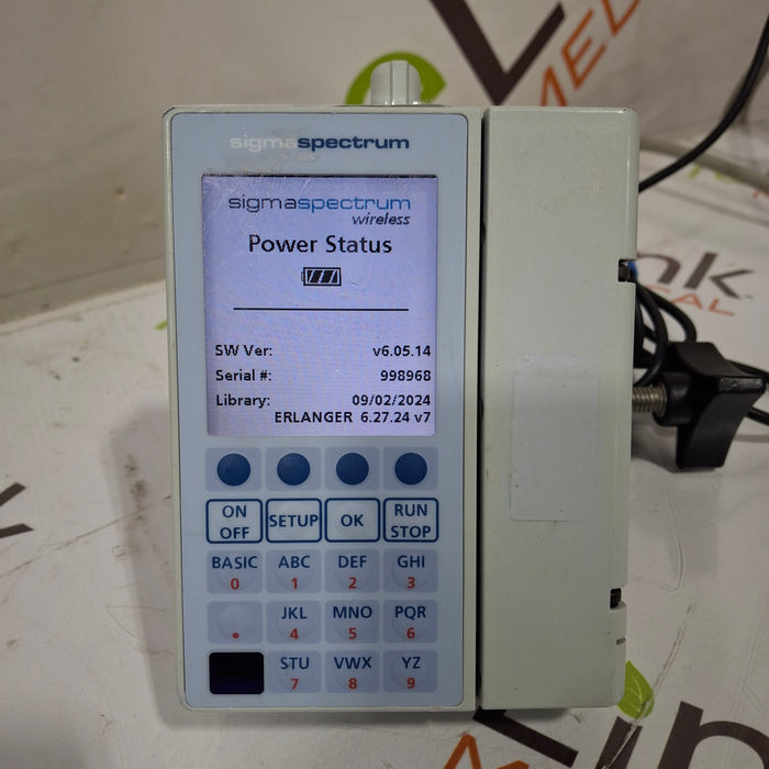 Baxter Sigma Spectrum 6.05.14 with B/G Battery Infusion Pump