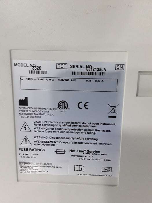 Advanced Instruments 3320 Osmometer