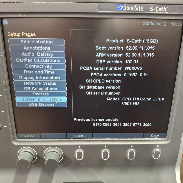 Sonosite S-Cath Ultrasound