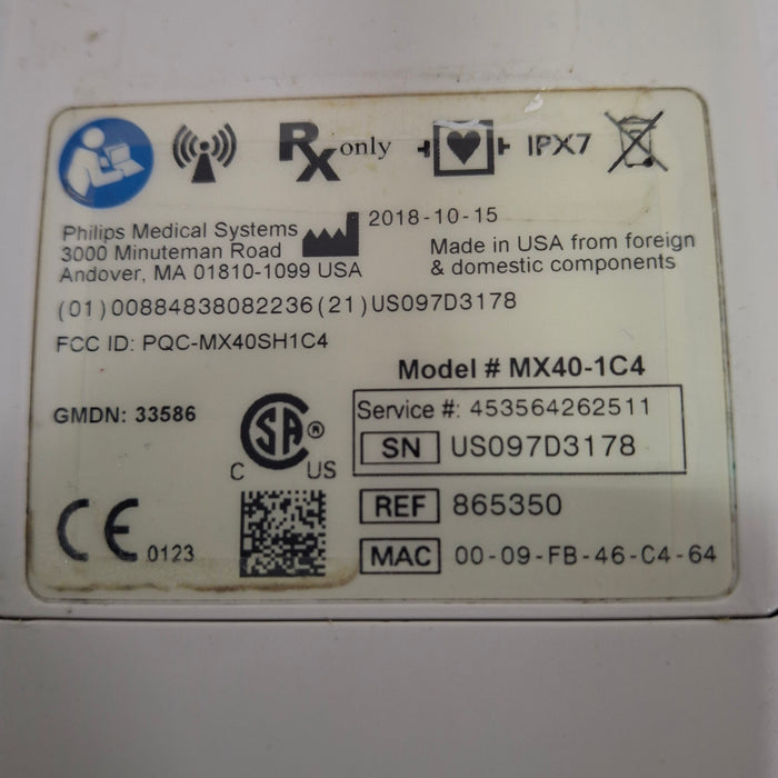 Philips MX40 1.4 ECG/SPO2 865350 Telemetry Transmitter