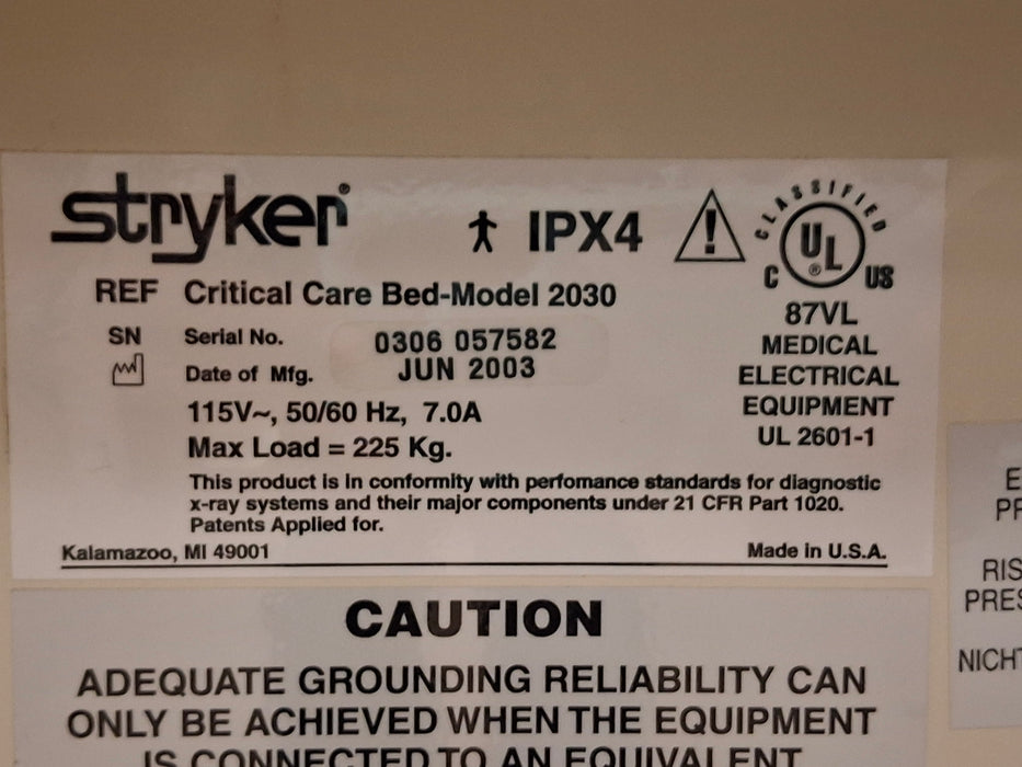 Stryker Model 2030 Critical Care Bed