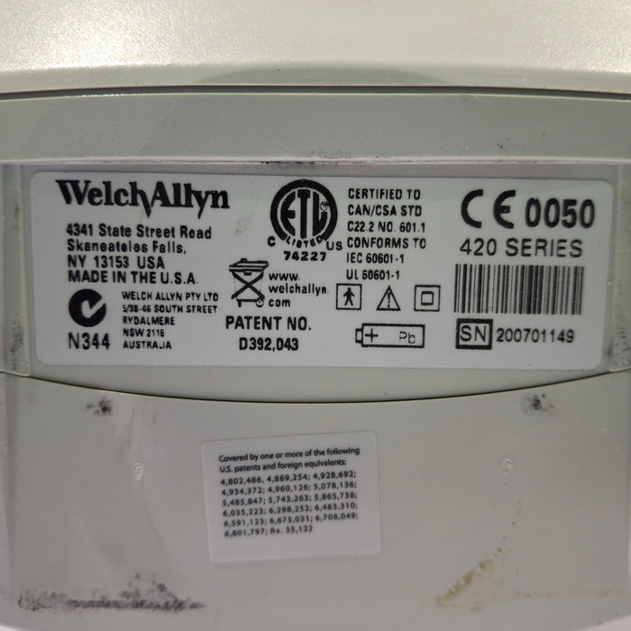 Welch Allyn Spot 420 - NIBP, Temp, Nellcor SpO2 Vital Signs Monitor