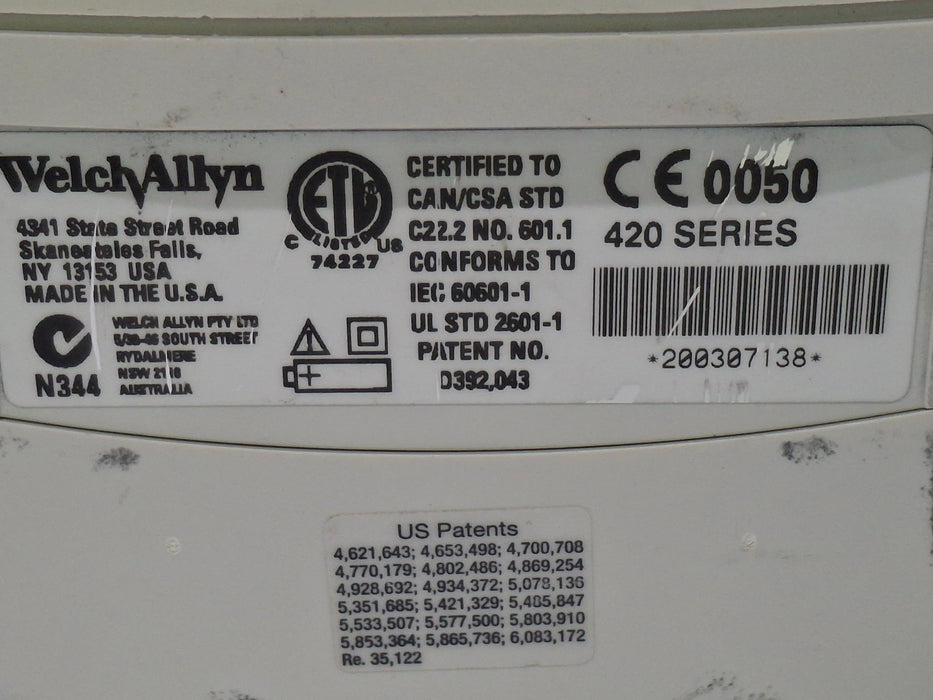 Welch Allyn Spot 420 - NIBP, Temp, Nellcor SpO2 Vital Signs Monitor