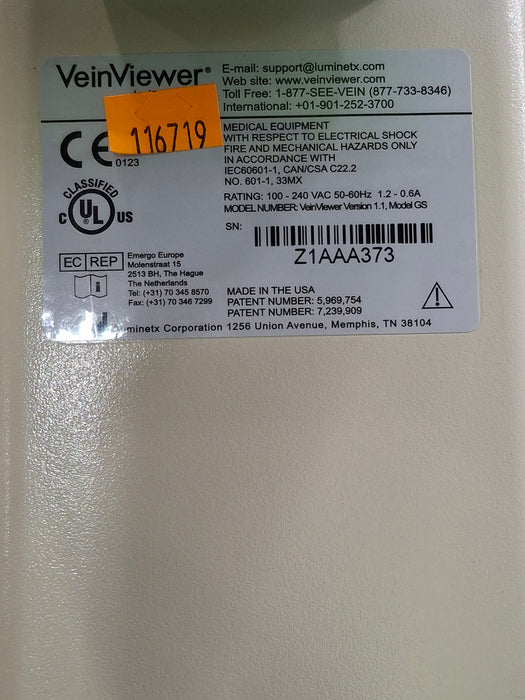 Luminetx VeinViewer GS 1.1 Portable Vein Viewer