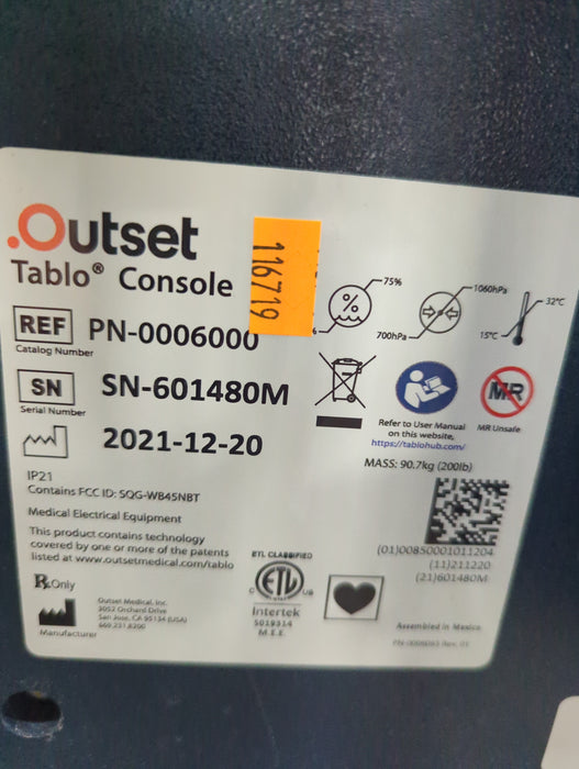 Outset Medical Tablo Console Hemodialysis System