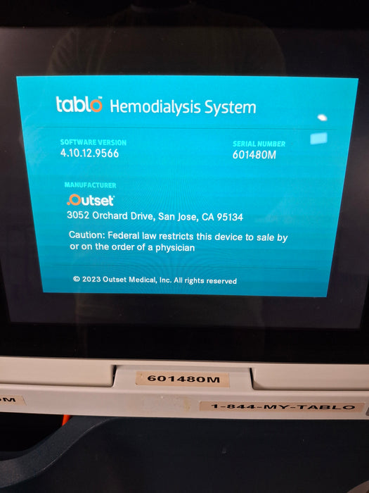 Outset Medical Tablo Console Hemodialysis System