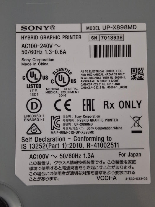 Sony UP-X898MD Hybrid Graphic Printer