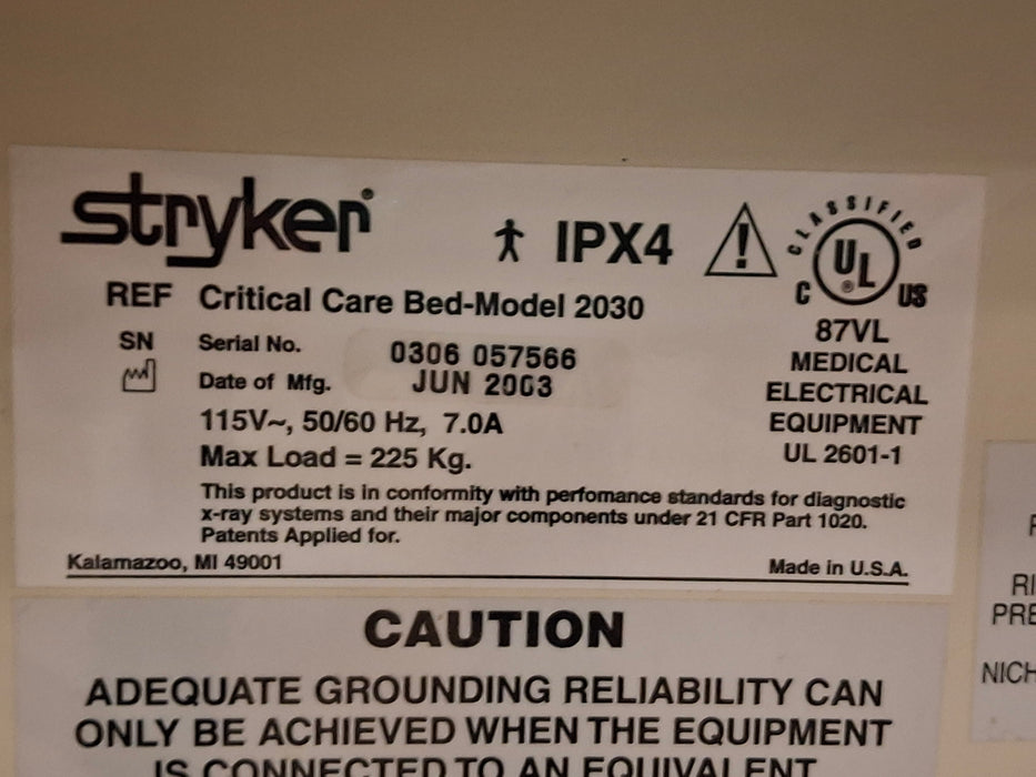 Stryker Stryker Model 2030 Critical Care Bed Beds & Stretchers reLink Online