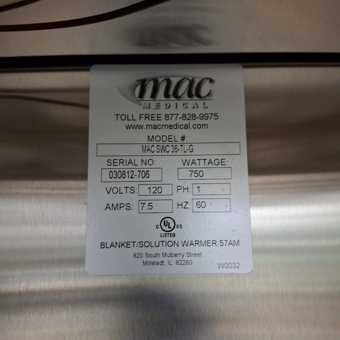 Mac Medical, Inc. SWC 36-G Warming Cabinet
