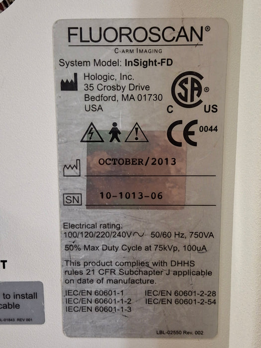 Hologic, Inc. InSight Fluoroscan FD C-Arm