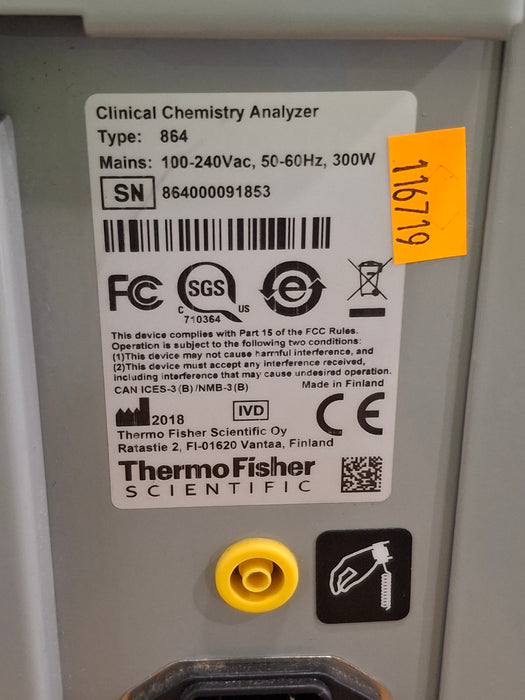 Thermo Scientific Indiko Plus 864 Chemistry Analyzer