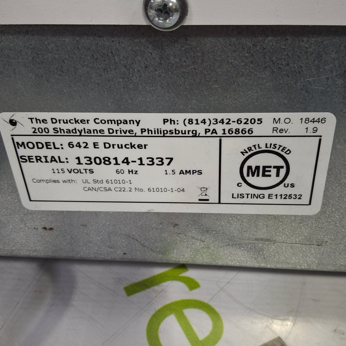 Drucker Diagnostics 642E Centrifuge
