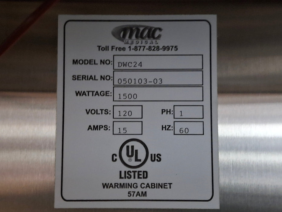 Mac Medical, Inc. DWC 24 Warming Cabinet