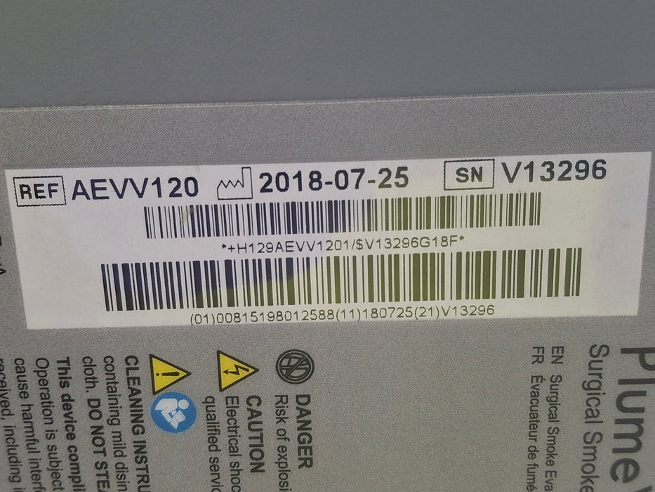 Zimmer PlumeVac AEVV120 Surgical Smoke Evacuator