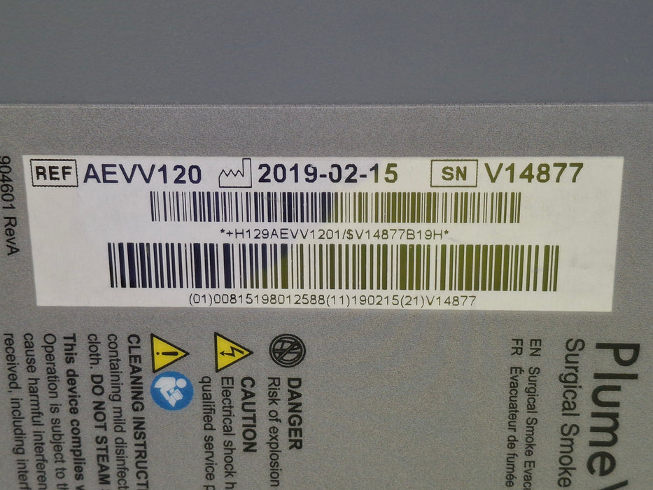 Zimmer PlumeVac AEVV120 Surgical Smoke Evacuator