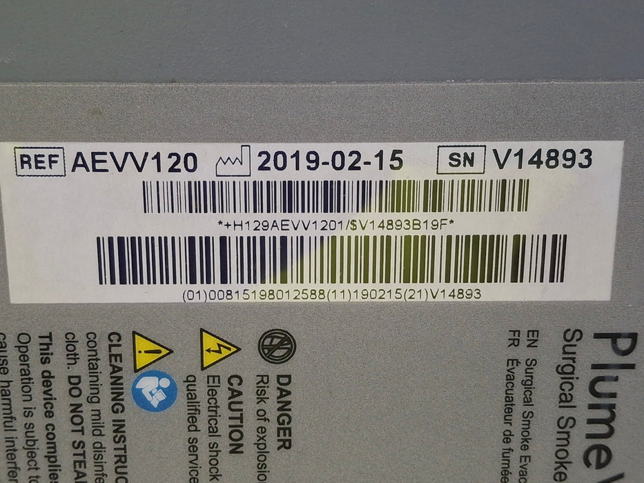 Zimmer PlumeVac AEVV120 Surgical Smoke Evacuator