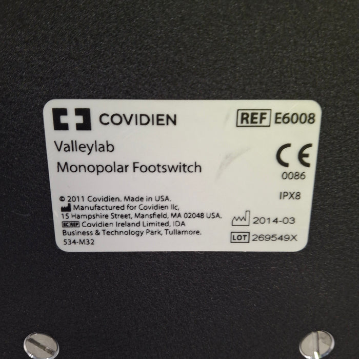 Valleylab E6008 Monopolar Electrosurgical Footswitch