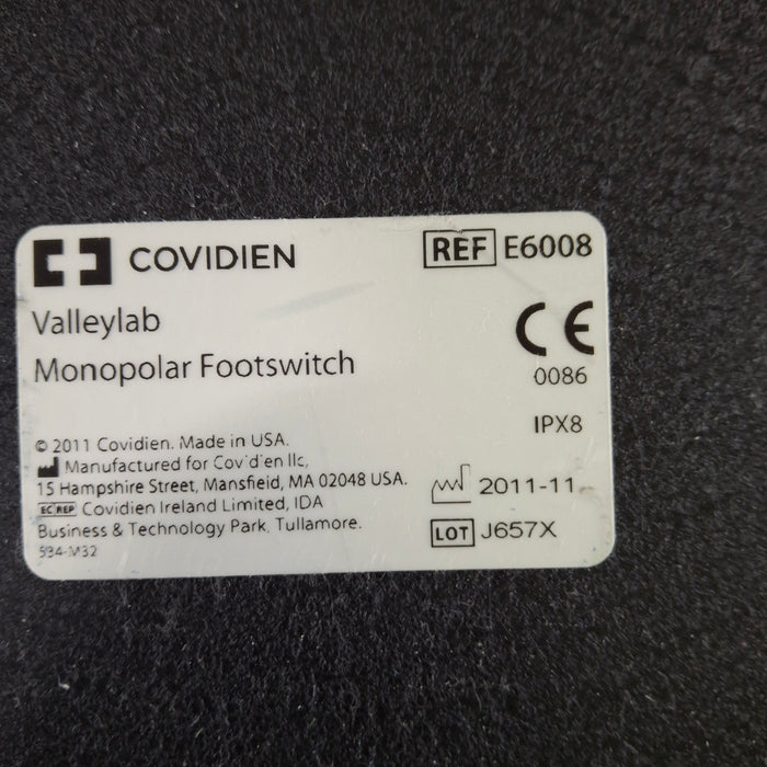 Valleylab E6008 Monopolar Electrosurgical Footswitch