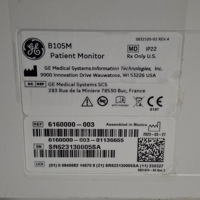 GE Healthcare B105M Patient Monitor