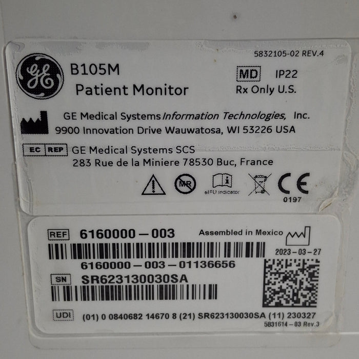 GE Healthcare B105M Patient Monitor